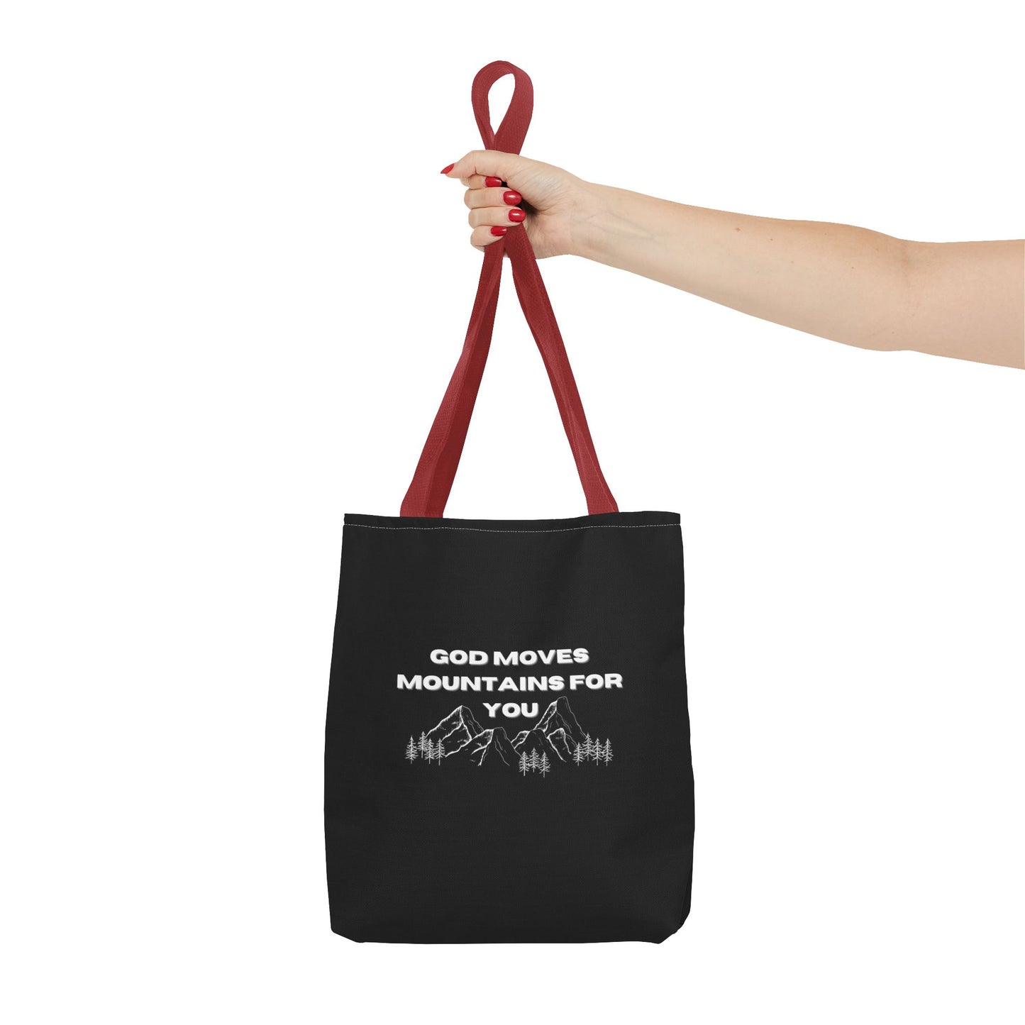 God Moves Mountains Tote Bag