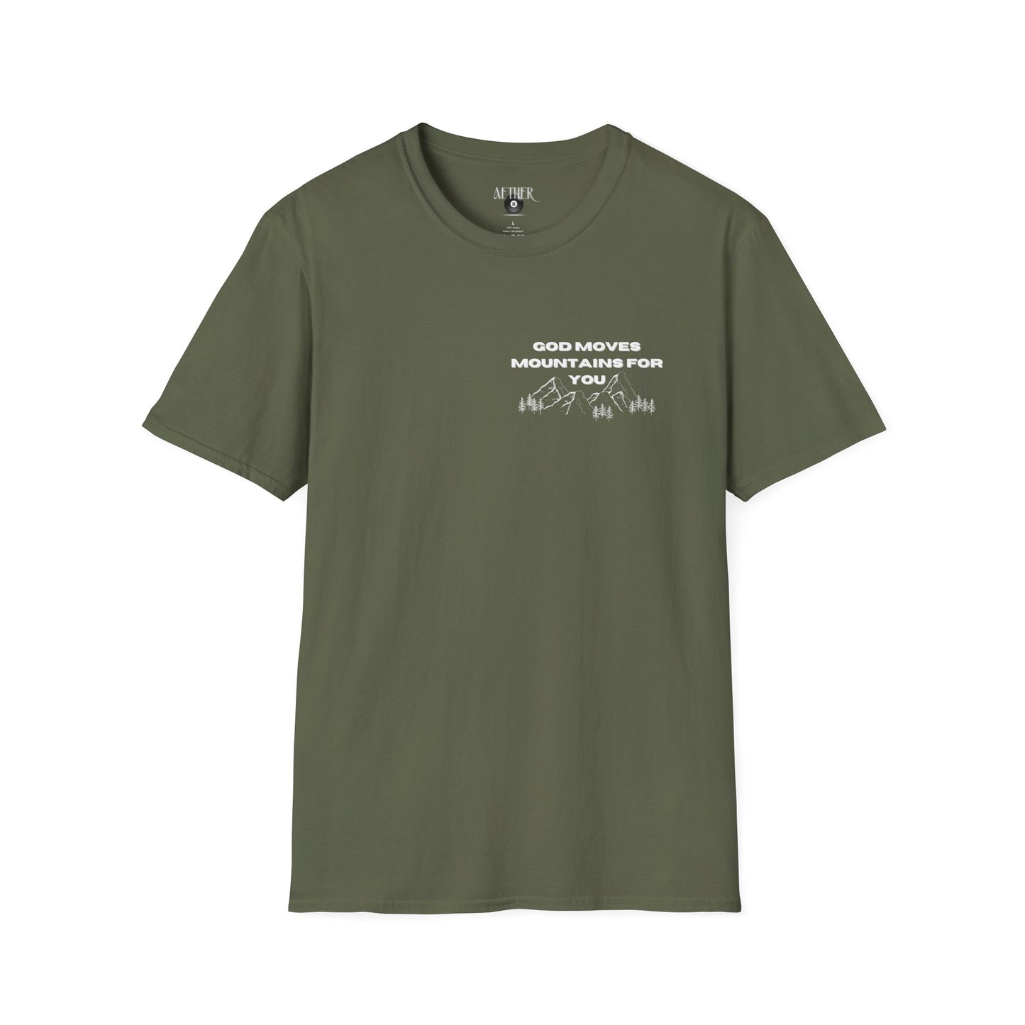 God Moves Mountains Softstyle T-Shirt