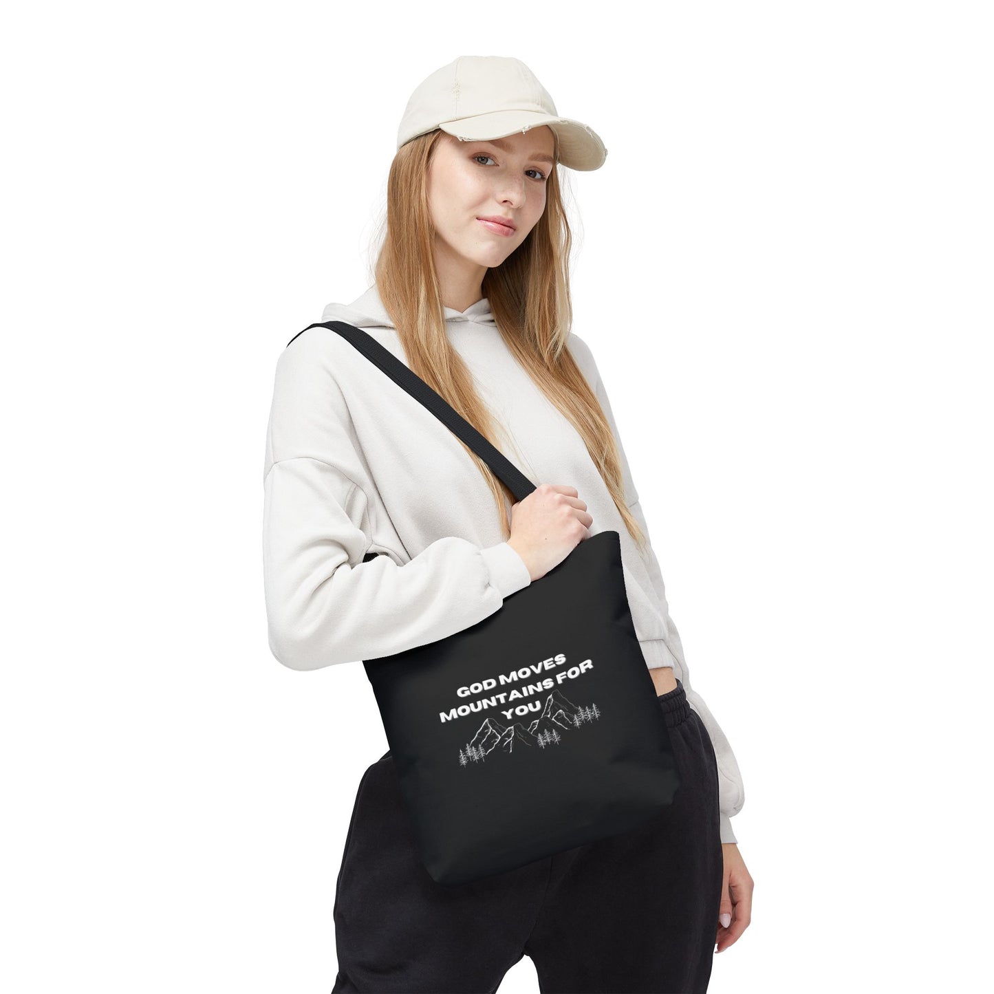 God Moves Mountains Tote Bag